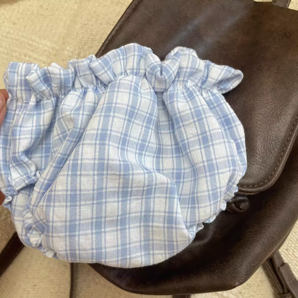 Bartholomew bear cute custom clothes outfits - blue plaid pull-ups (Tiny) - Picture 2 of 2